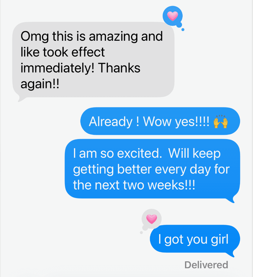 Omg this is amazing and like took effect immediately! Thanks again!! - Hyperhidrosis Treatment patient